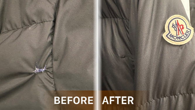 Moncler羽绒服破洞维修