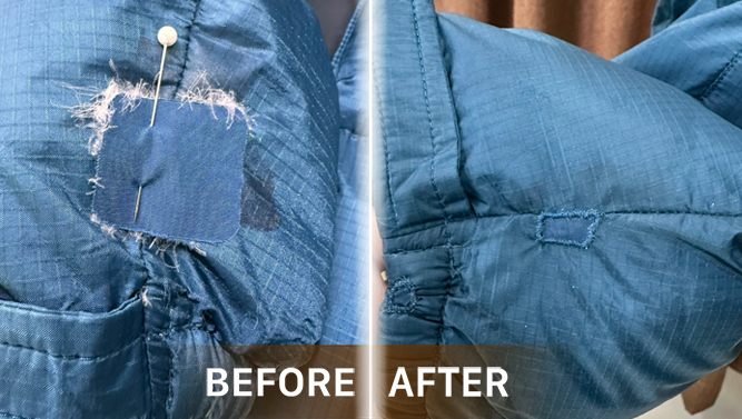 羽绒服破洞维修